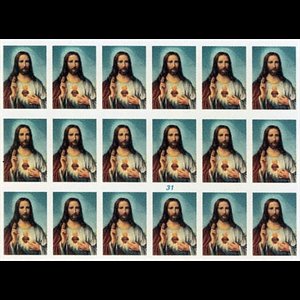 Religious Sticker S.H. of Jesus / Sheet of 18-pcs