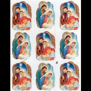 Religious Sticker Holy Family / Sheet of 9-pcs