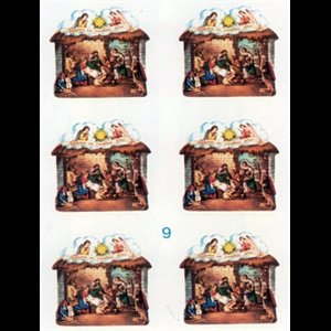Religious Sticker Nativity / Sheet of 6-pcs