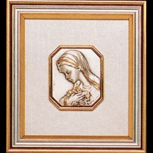 Cadre Vierge Marie, 4.25" x 4.5" (10.5 x 11.5 cm)