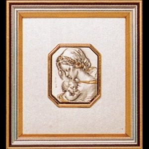 Cadre Vierge & Enfant, 4.25" x 4.5" (10.5 x 11.5 cm)