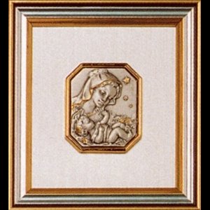 Cadre Vierge & Enfant, 4.25" x 4.5" (10.5 x 11.5 cm)
