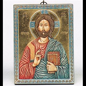 Icon Christ Pantocrator, 5" x 7" (13 x 18 cm)  Wood Hand-Car