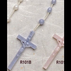 Plastic cord Rosary Blue