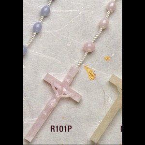 Plastic cord Rosary Pink