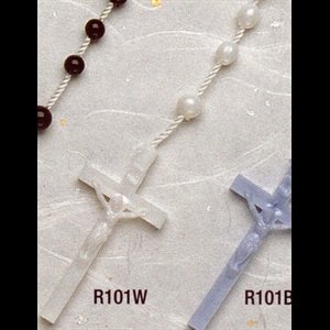 Plastic cord Rosary White