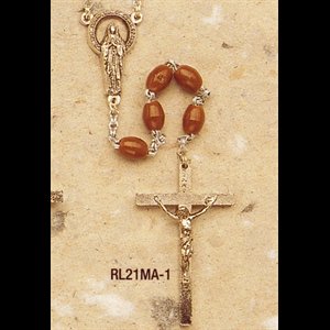 Plastic Rosary Natural Brown 5mm