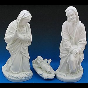 Holy Family White Vinyl Compo. Outdoor Figurine, 36"/91.5 cm