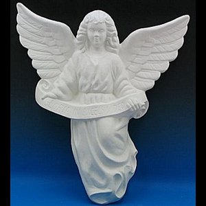 Gloria Angel White Vinyl Compo. Outdooor Fig., 27"Hx7"Dx26"W
