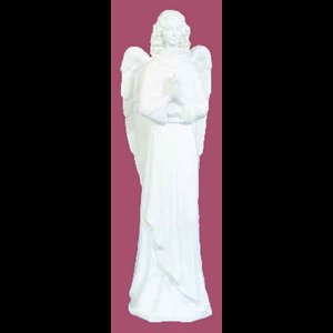 Standing Angel White Vinyl Compo. Outdoor Statue, 36"