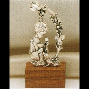 Bibelot 1ère Communion en étain pour garcon, 2.75" (7 cm)