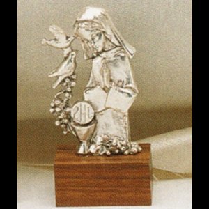 Pewter First communion ornament for Girl, 2.75" (7cm)