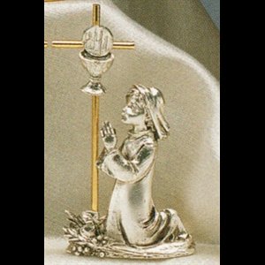 Bibelot 1ère Communion en étain pour fille, 2.75" (7 cm)