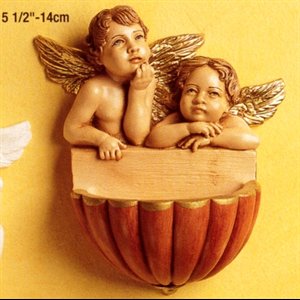 Angel Holy Water Font 5.5" (14 cm) Colored Marble