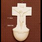 Crucifix Holy Water Font 7" (18 cm) White Oxolite