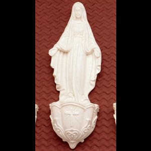 Bénitier maison Immaculé Conception 7" (18 cm) Blanc oxolite