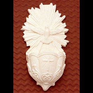 Holy Spirit Holy Water Font 5" (14 cm) White Oxolite