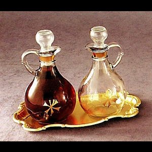 Cruet Tray w/ CB-3 cruets, 9.25" (23,5 cm) x 6" (15,2 cm)