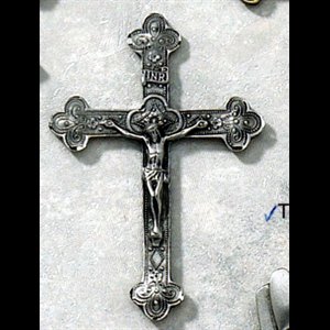 Visor Clip Silver Pewter Crucifix