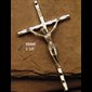 Silver plated Cross 2 3/8" (3.5 cm)
