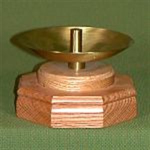 Pale Oak Octogonal Altar Candlestick