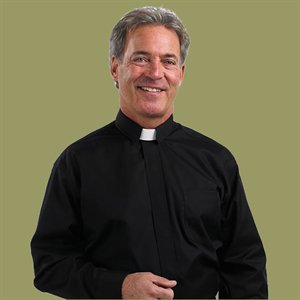 Clergy Shirt Long Sleeves 15 1/2" Navy Blue
