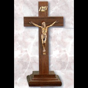 Altar crucifix 9''  Walnut