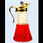 Flagon, Crystal, Gold Plated Top 24K, 48oz 12'' H. (30.5 cm)