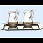 Burettes cristal et plateau en acier inoxydable, 6'' x 9''
