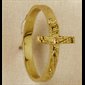 Bague crucifix plaqué or