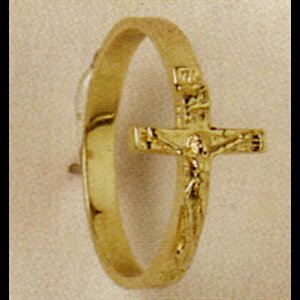 Bague crucifix plaqué or