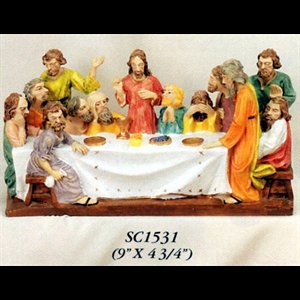 Resin Last Supper, 4.75" x 9" (12 x 23 cm)