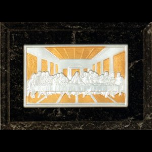 Black Imitation Marble Last Supper, 5" x 7" (12.7 x 17.8 cm)