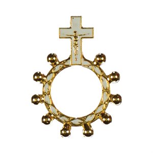 Decade Rosary, Boy-Scout, Gold & White Finish