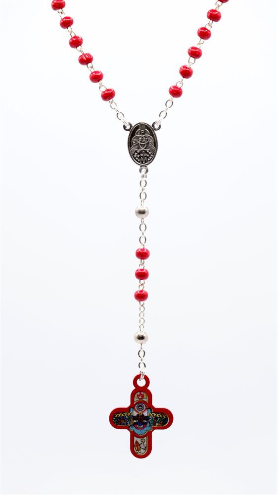 Confirmation Rosary, 5 mm beads, red Confirmation Rosary, 5 mm beads, red