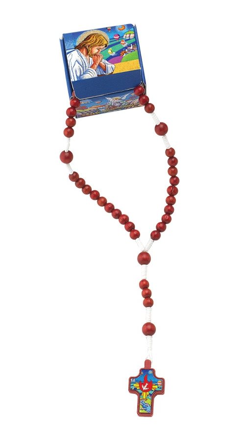 Boxed rosary, 6 mm, red, wooden beads Boxed rosary, 6 mm, red, wooden beads
