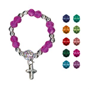 Crystal decade w / cross, assorted colors