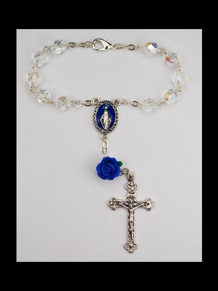 Decade Rosary, Blue Flower