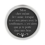 Jeton poche « Empreintes », étain, 3 cm, Français / un