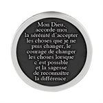 Jeton de poche « Sérénité », étain, 3 cm, Français / un