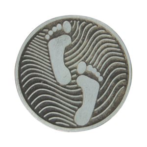 Jeton de poche Empreintes, en étain, 1.25" (3 cm)
