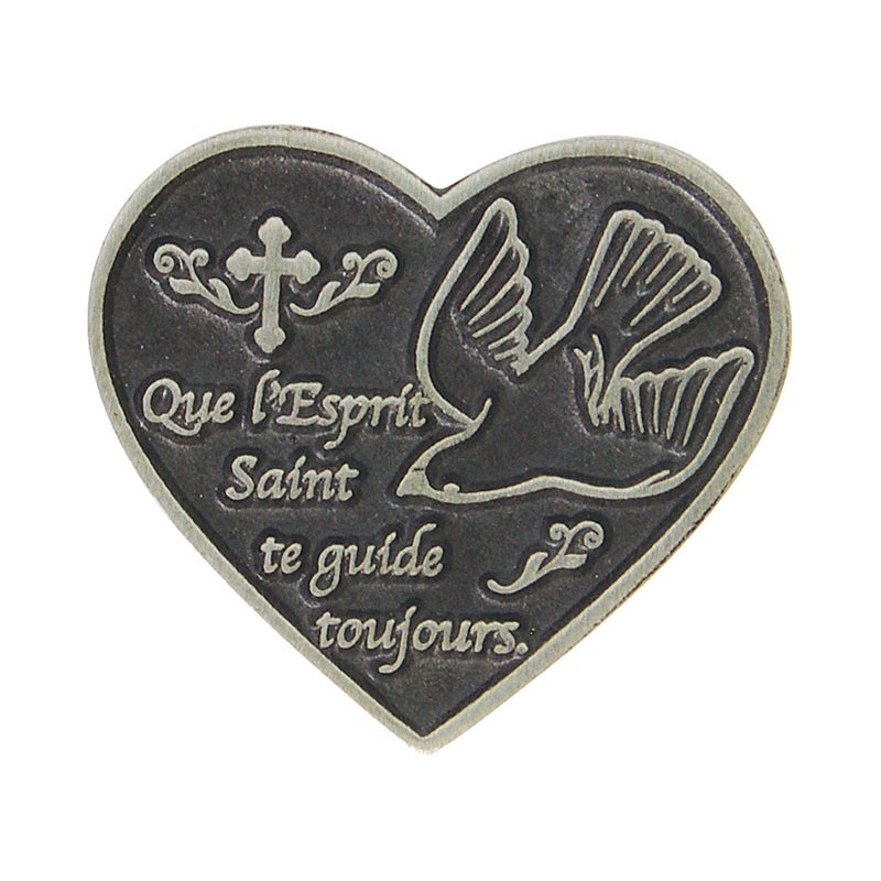 Confirmation Heart Pewter Pocket Token, 1.25", French / ea Confirmation Heart Pewter Pocket Token, 1.25", French / ea