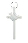 Porcelain Cross w / White & Blue Holy Spirit, 5½" Porcelain Cross w /  White & Blue Holy Spirit, 5½"