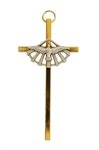 Gold-Plated Confirmation Cross. w / Silver Dove, 3¼" Gold-Plated Confirmation Cross. w / Silver Dove, 3¼"
