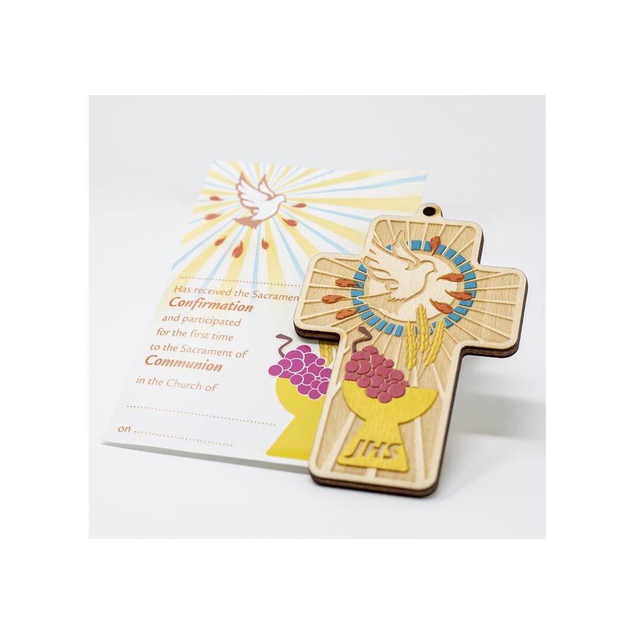 Croix imprières & gravée sur bois + Certificat,12 cm, Anglai Croix imprières & gravée sur bois + Certificat,12 cm, Anglai