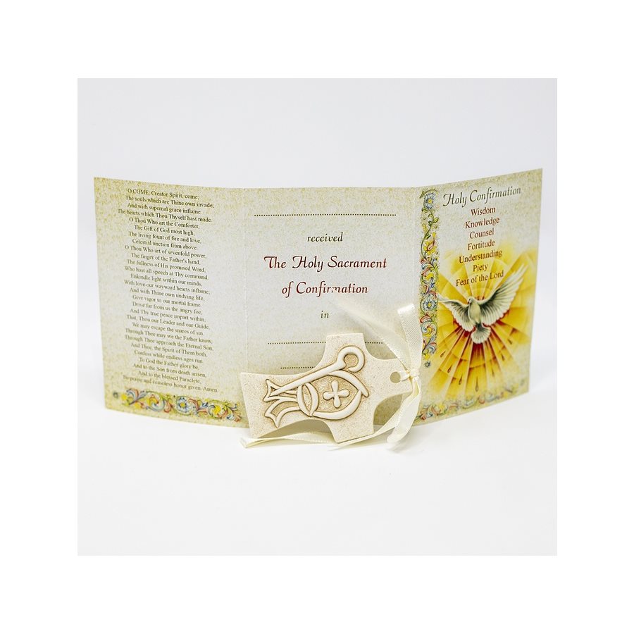 Confirmation, croix en résine, 8.2 cm, Anglais Confirmation, croix en résine, 8.2 cm, Anglais