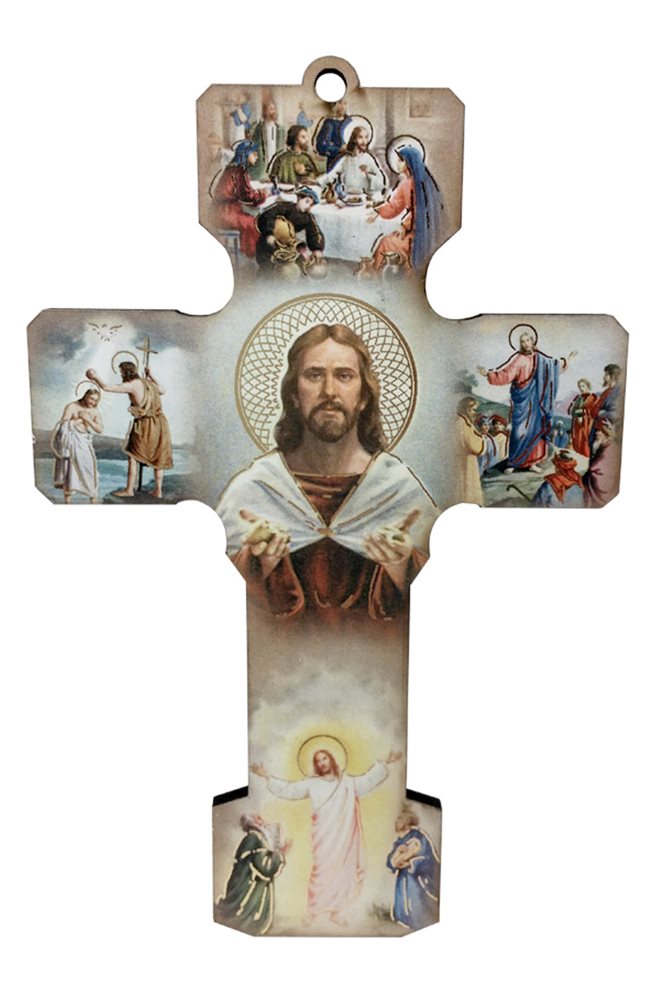 Croix des Mystères lumineux, en bois, 12,7 cm Croix des Mystères lumineux, en bois, 12,7 cm