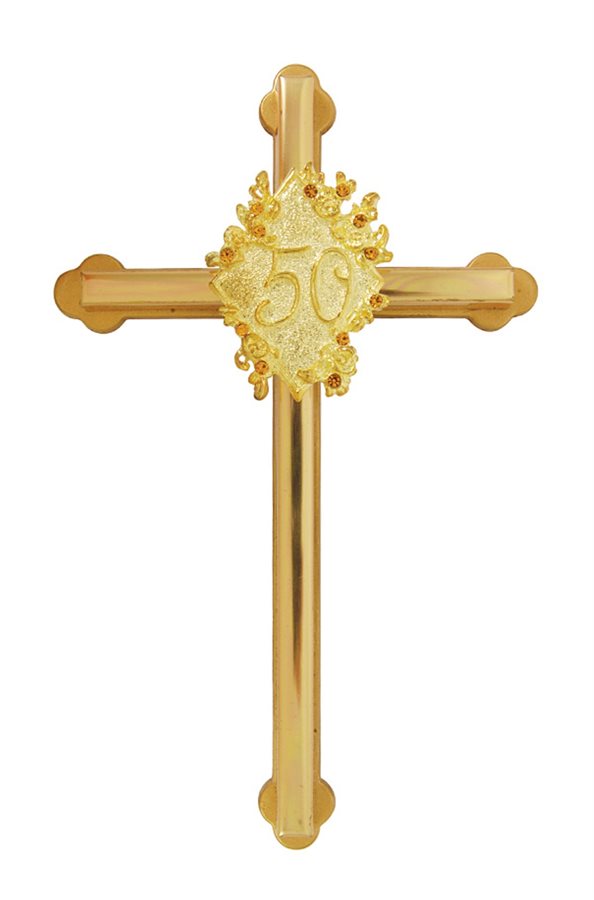 50th Anniversary Gold-Plated Cross, 6"