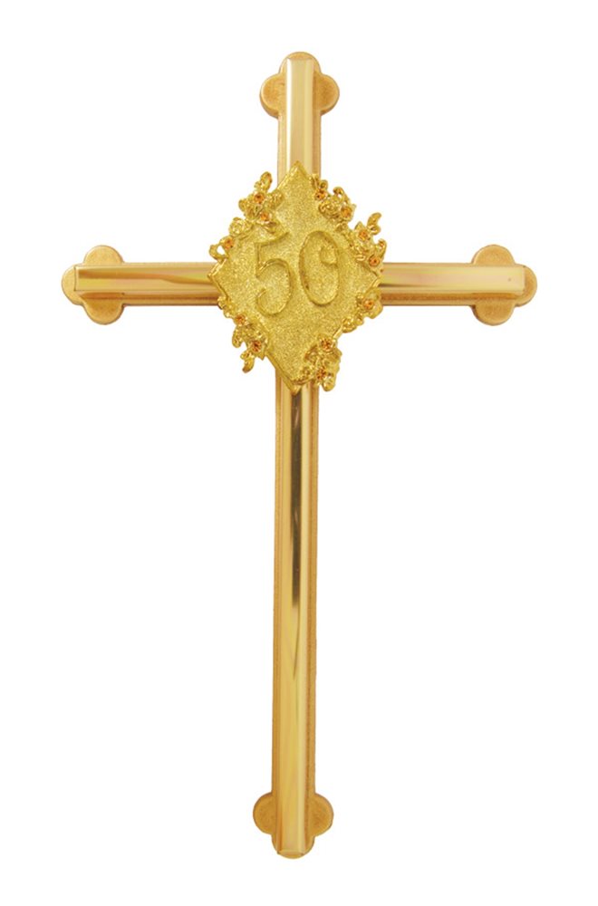 50th Anniversary Gold-Plated Cross, 8" 50th Anniversary Gold-Plated Cross, 8"