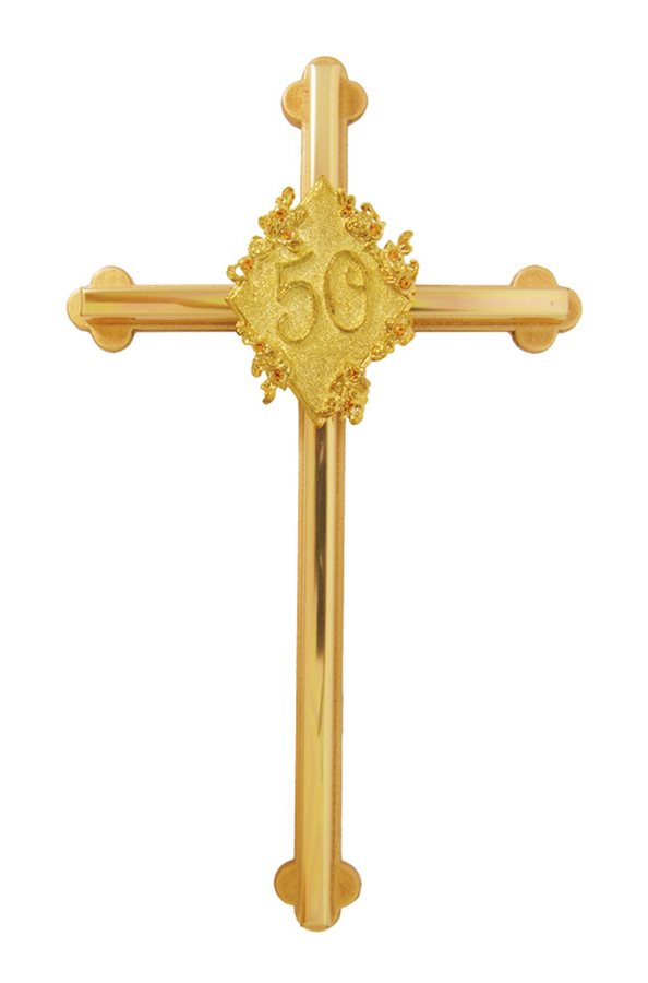 50th Anniversary Gold-Plated Cross, 8"